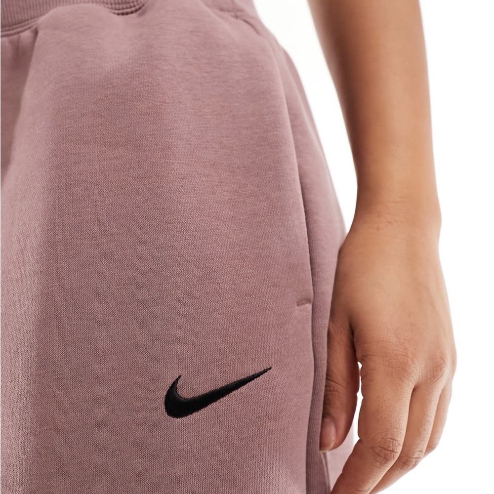 Nike Plus mini swoosh oversized joggers in smokey mauve
